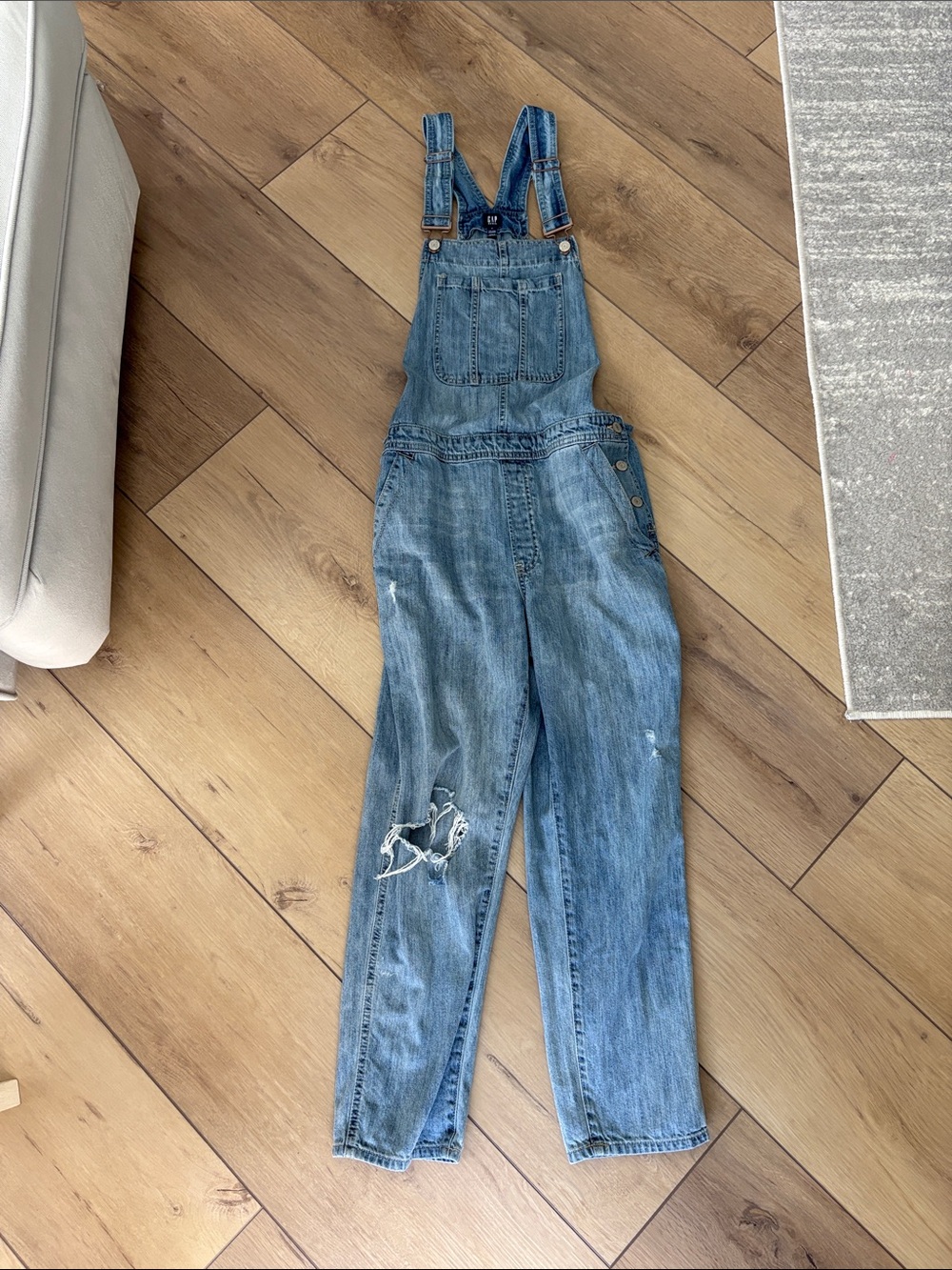 Gap distressed overalls size M